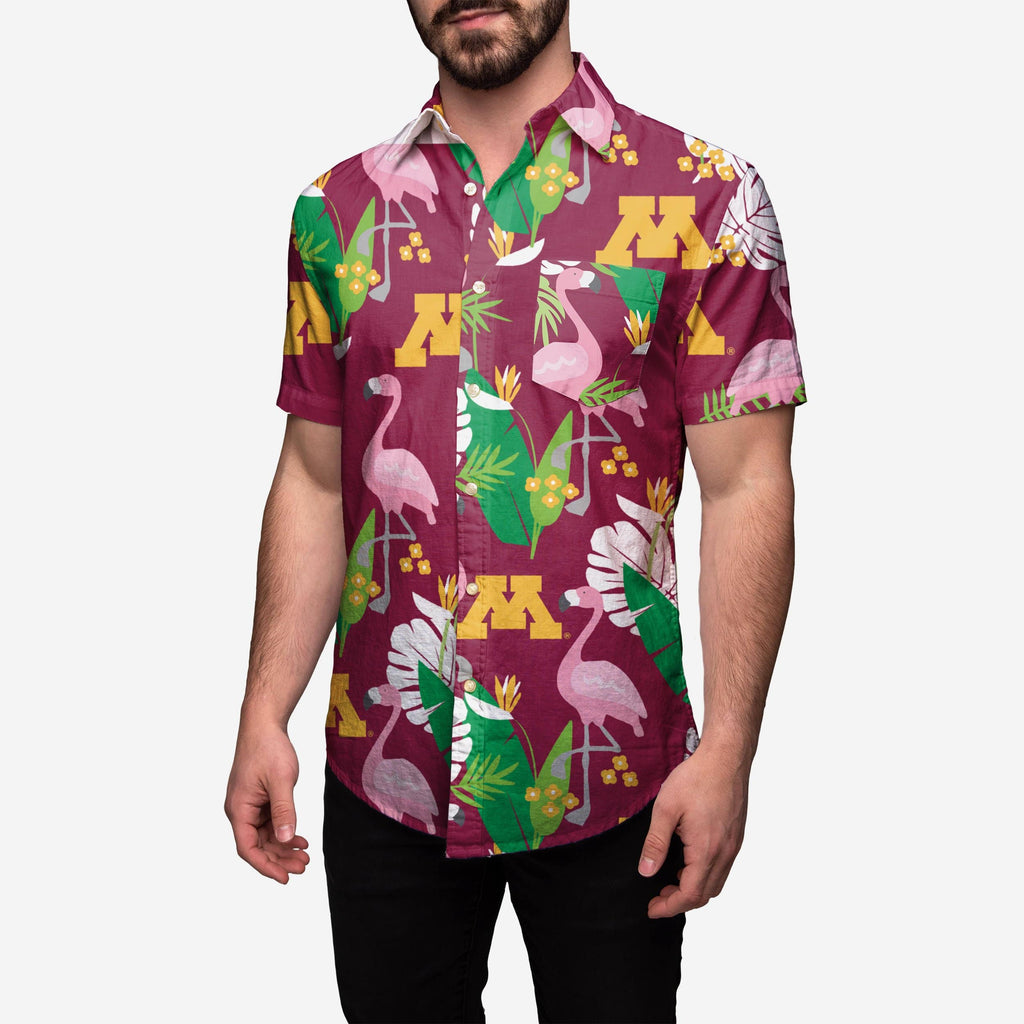 FOCO Minnesota Golden Gophers Floral Button-Up Shirt Men 3XL 2