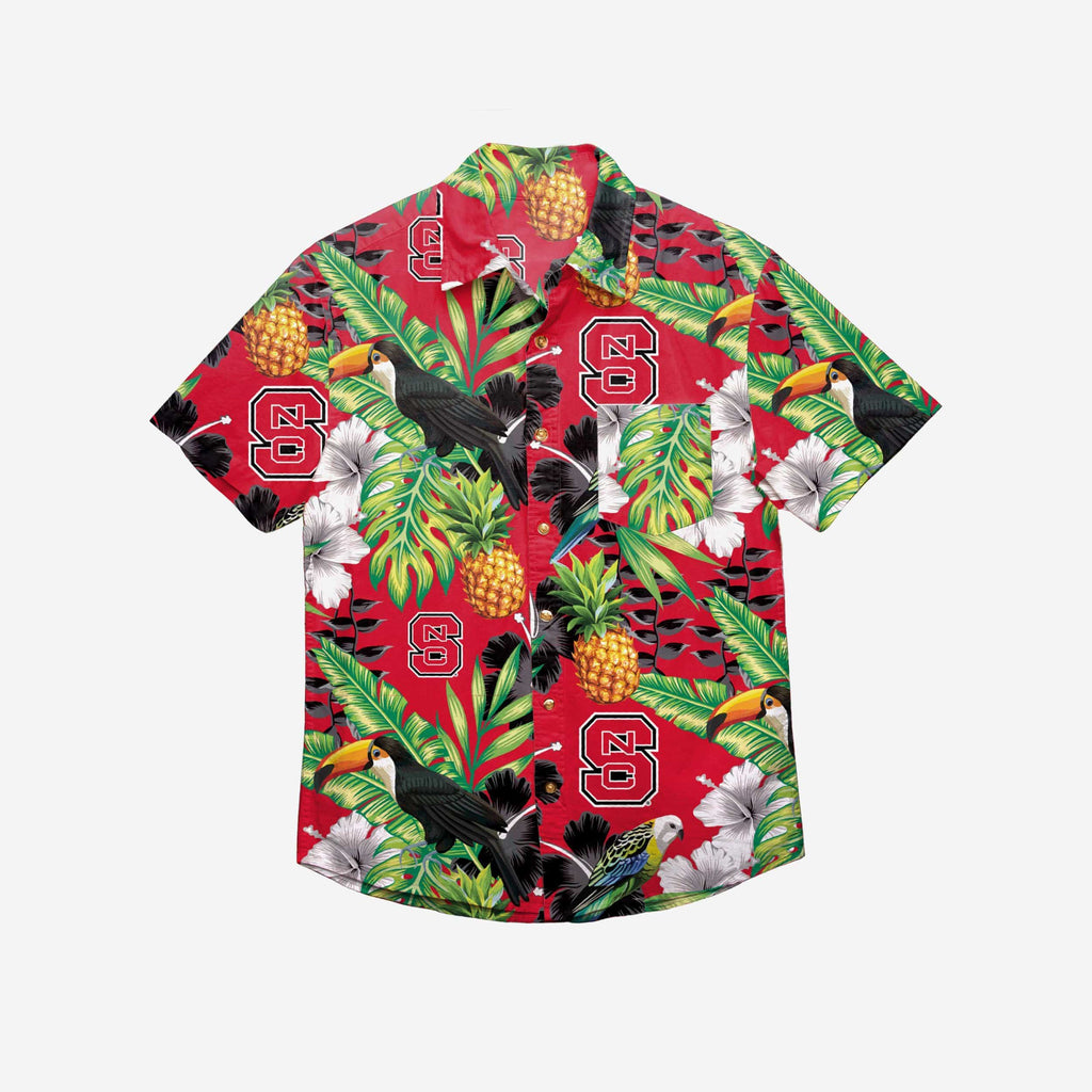 FOCO NC State Wolfpack Floral Button Up Shirt Red XL Men 3