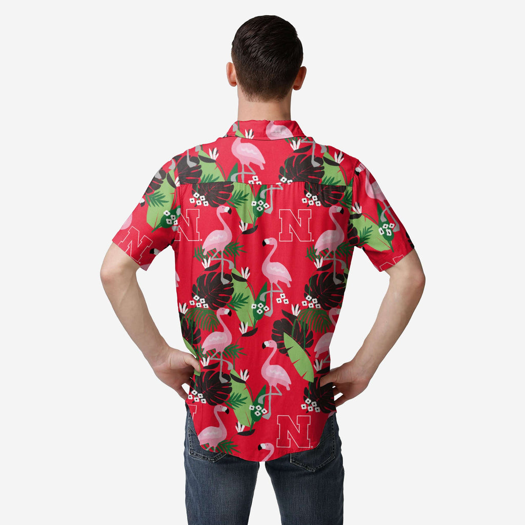 FOCO Nebraska Cornhuskers Floral Button-Up Shirt Men M 3