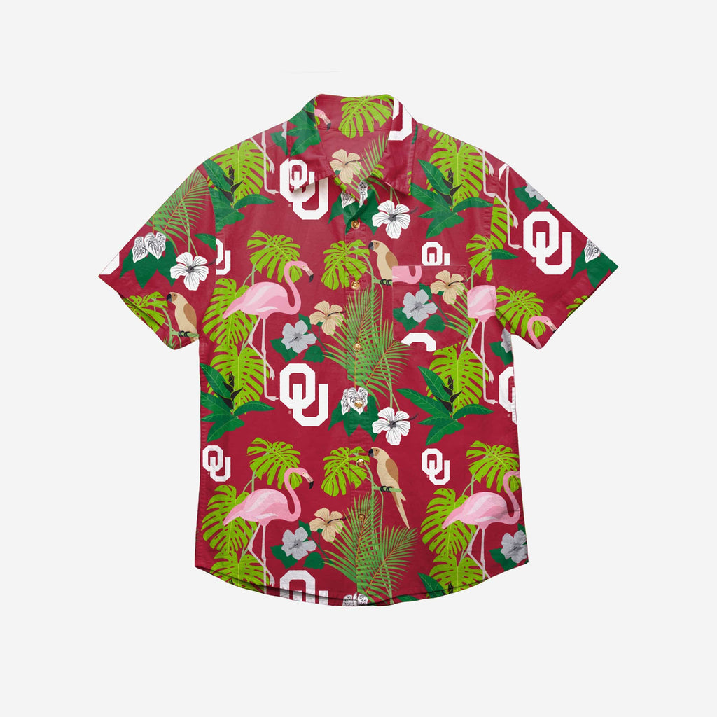 FOCO Oklahoma Sooners Floral Button Up Shirt Blue XL Men 3