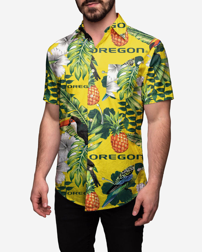 Oregon Ducks Floral Button Up Shirt FOCO 2XL - FOCO.com