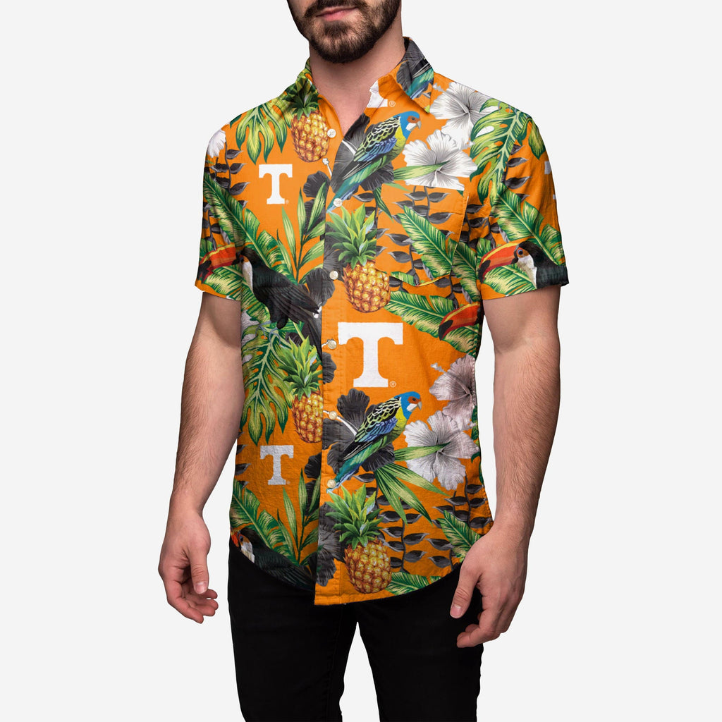 FOCO Tennessee Volunteers Floral Button Up Shirt Orange M Men 2