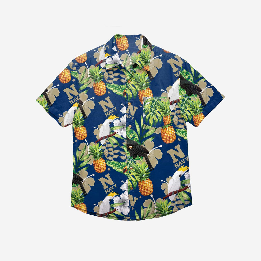 FOCO Navy Midshipmen Floral Button Up Shirt Navy XL Men 3