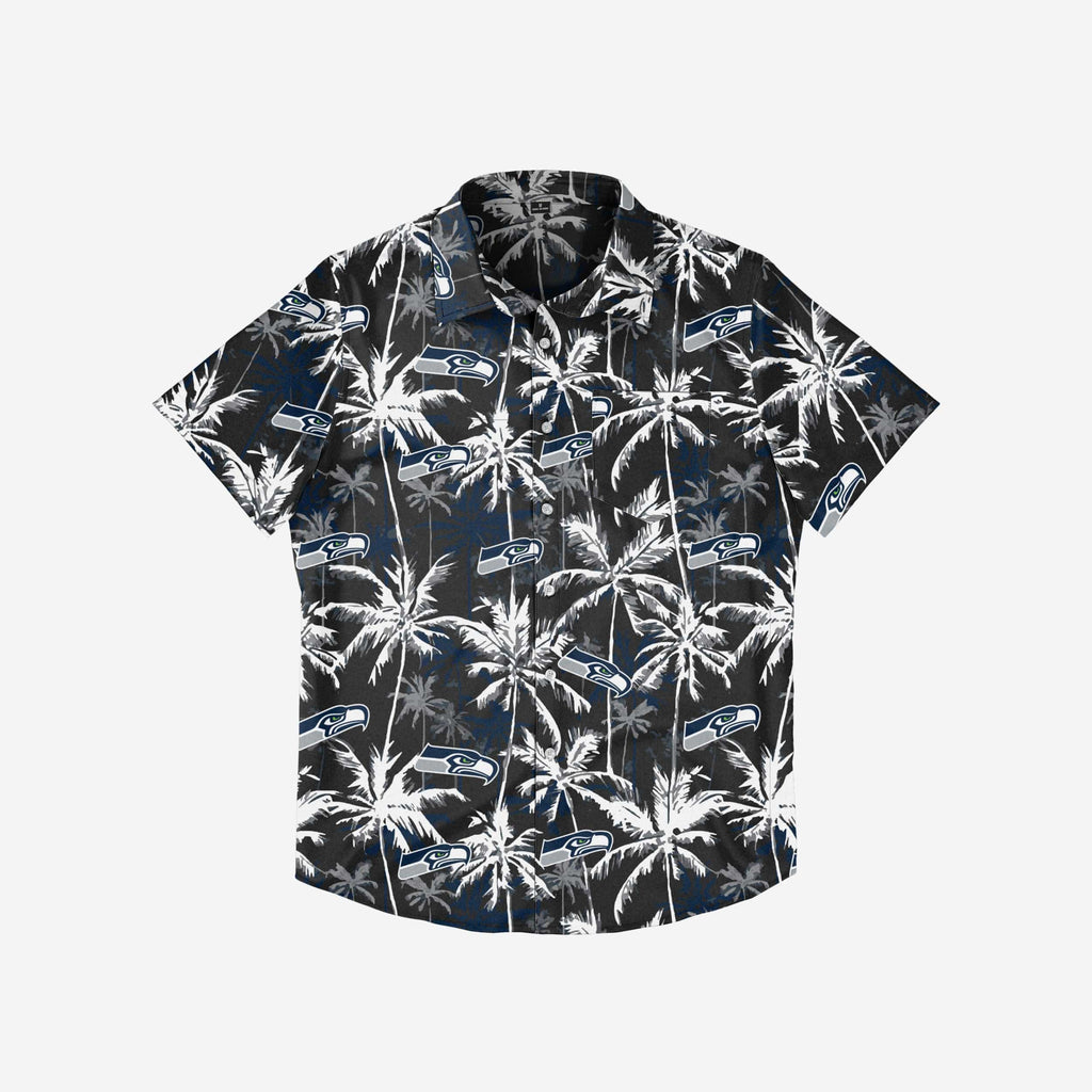 FOCO Seattle Seahawks Button Up Shirt Black S 4