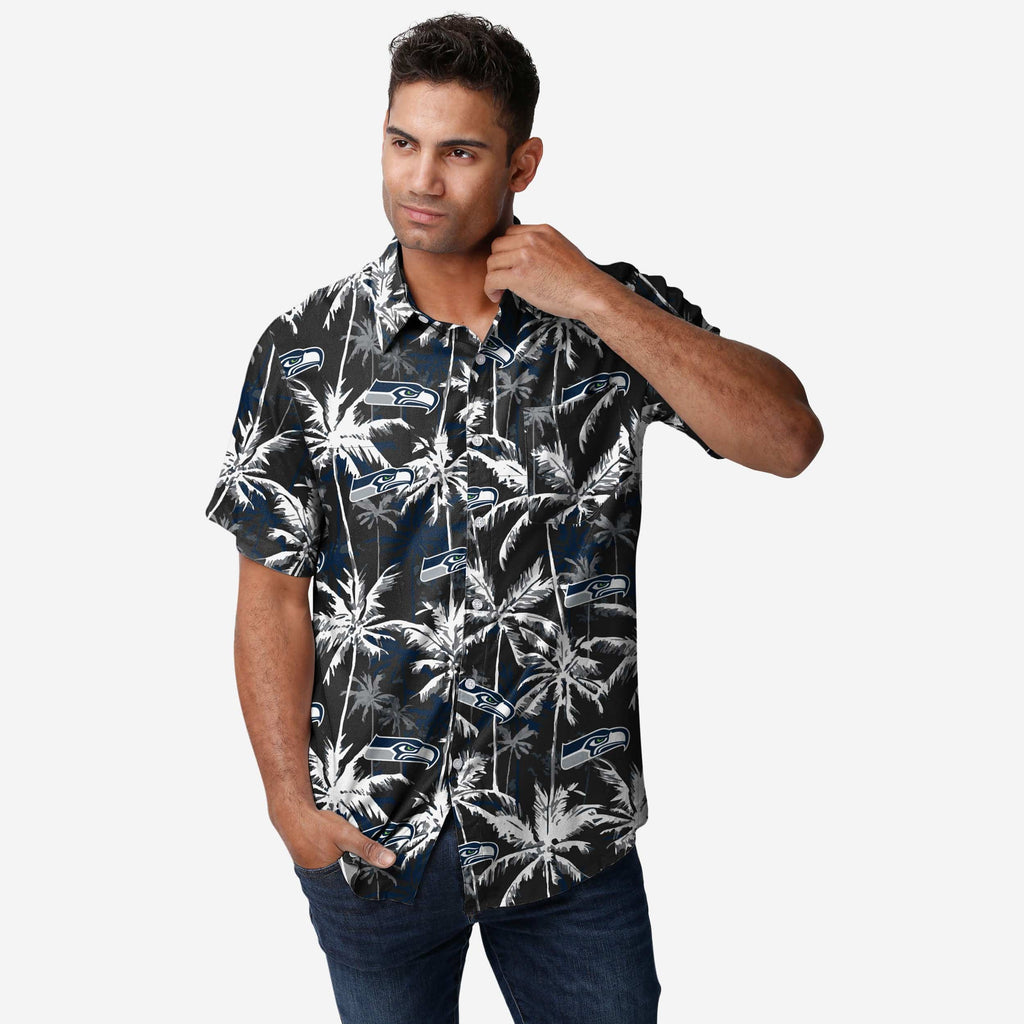 FOCO Seattle Seahawks Button Up Shirt Black S 2