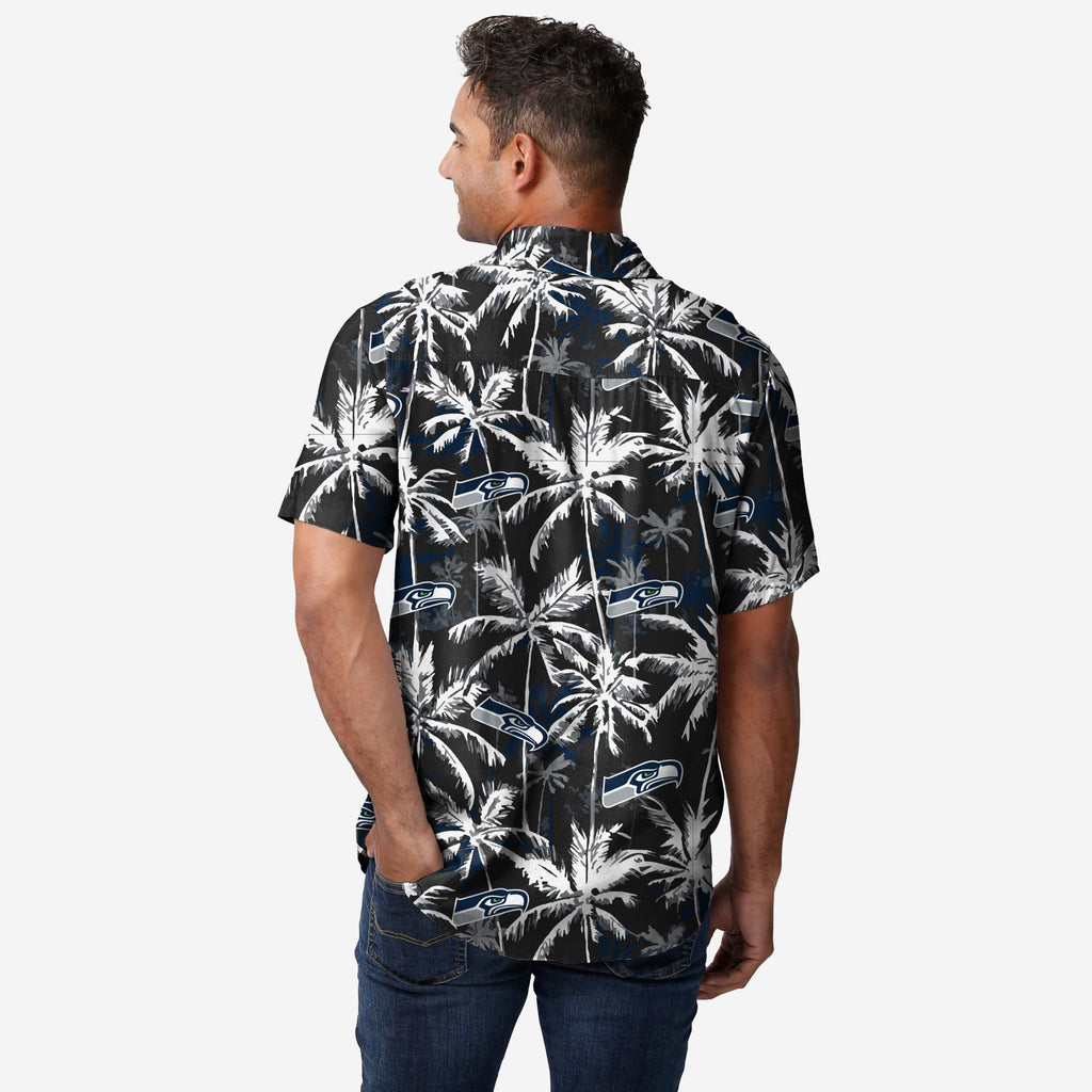 FOCO Seattle Seahawks Button Up Shirt Black S 3