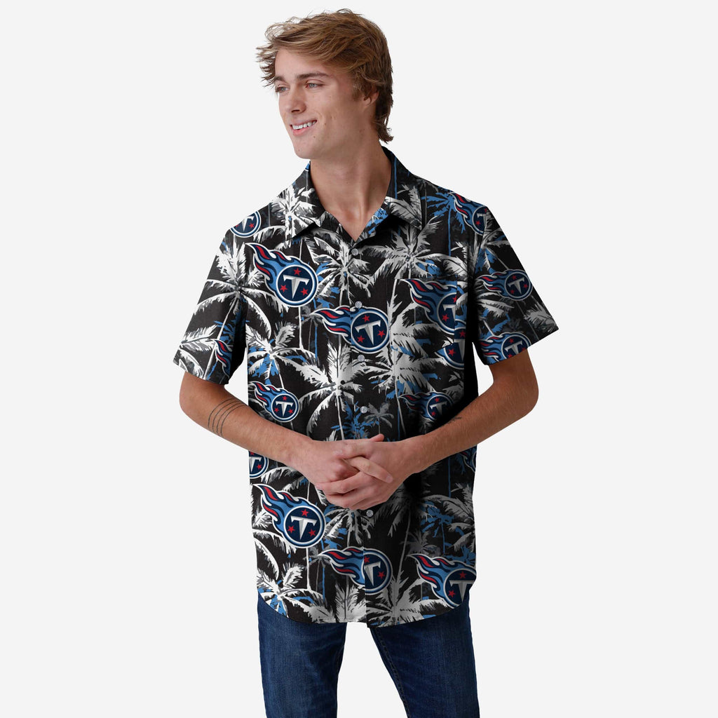 Tennessee Titans Black Floral Button Up Shirt FOCO S - FOCO.com