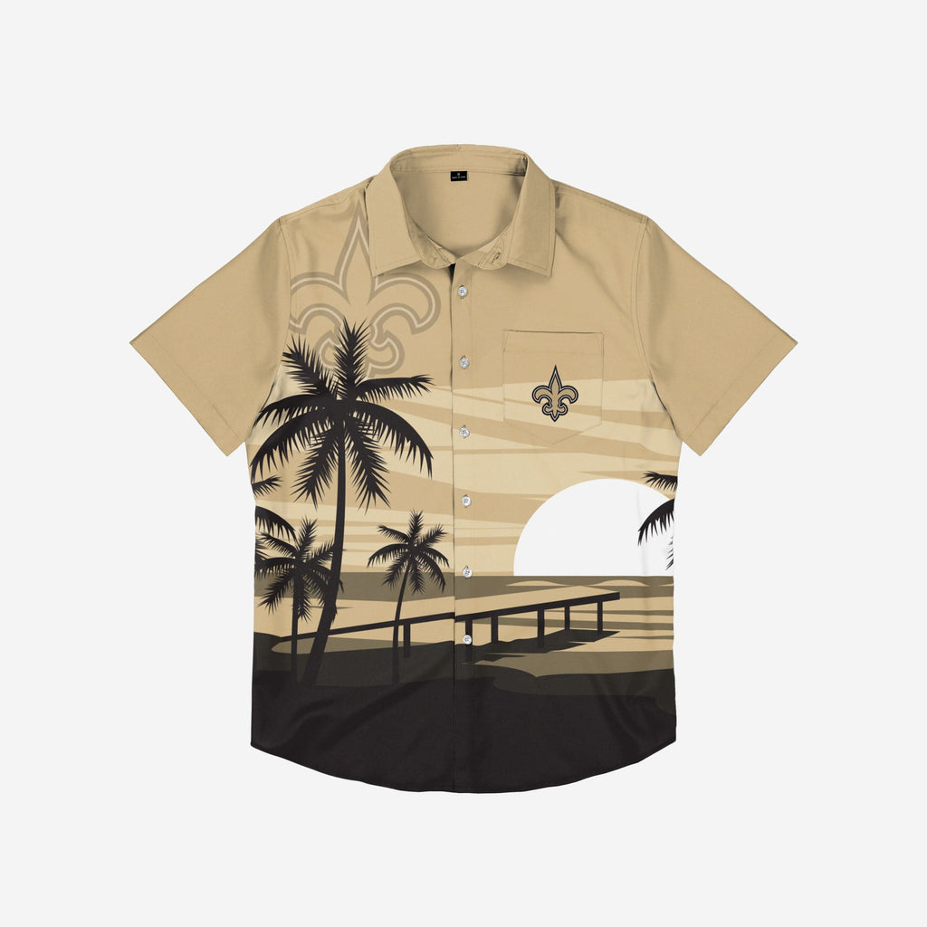 FOCO New Orleans Saints Tropical Sunset Button Up Shirt S Men 4