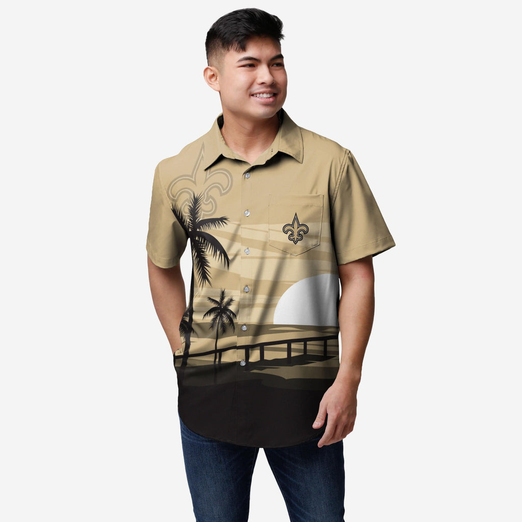 FOCO New Orleans Saints Tropical Sunset Button Up Shirt S Men 2