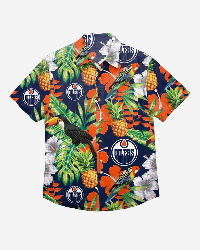 Edmonton Oilers Floral Button Up Shirt FOCO - FOCO.com