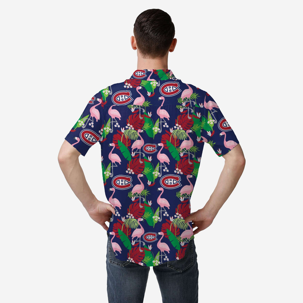 FOCO Montreal Canadiens Button Up Shirt Floral S Men 3