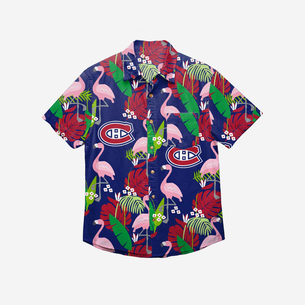 FOCO Montreal Canadiens Button Up Shirt Floral S Men 4