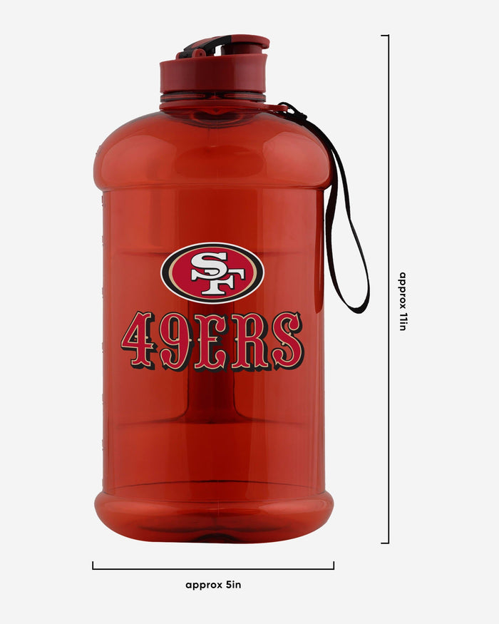 San Francisco 49ers Large Team Color Clear Sports Bottle FOCO - FOCO.com