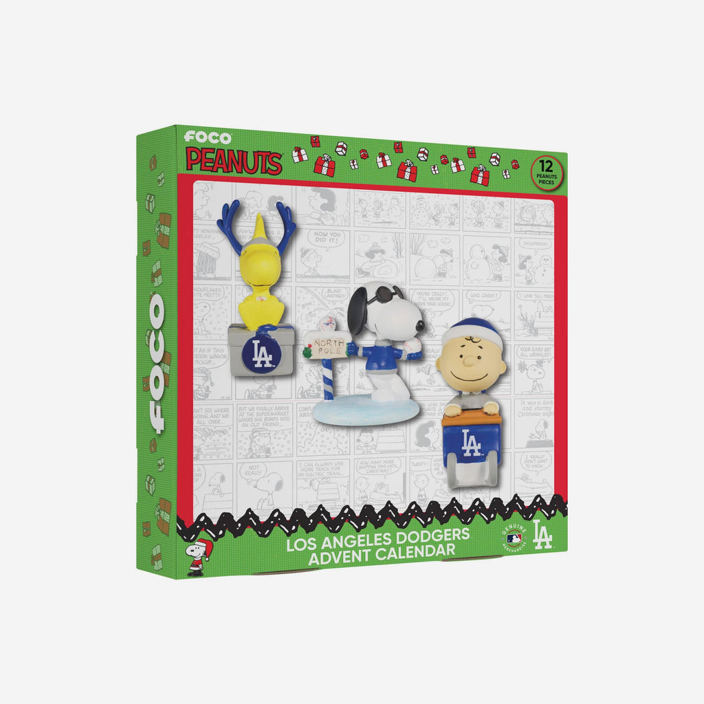 Los Angeles Dodgers Peanuts Bobblehead Advent Calendar FOCO - FOCO.com