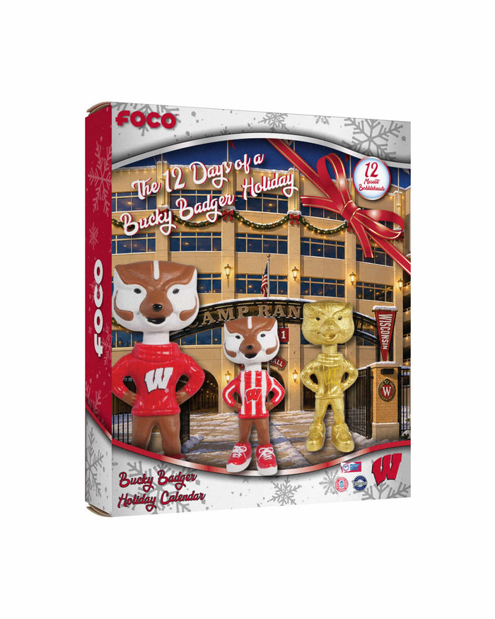 Wisconsin Badgers Mascot Bobblehead Advent Calendar FOCO - FOCO.com
