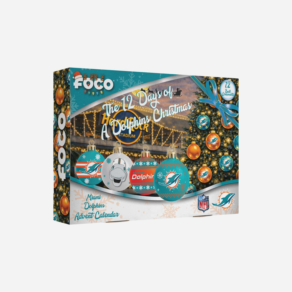Miami Dolphins Ornament Set Advent Calendar FOCO - FOCO.com