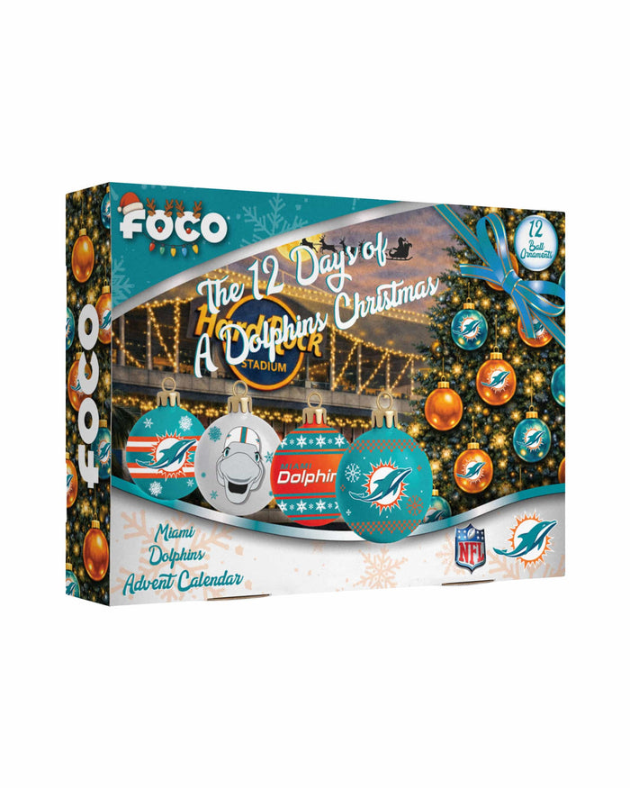 Miami Dolphins Ornament Set Advent Calendar FOCO - FOCO.com