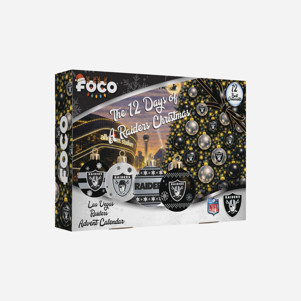 Las Vegas Raiders Ornament Set Advent Calendar FOCO - FOCO.com