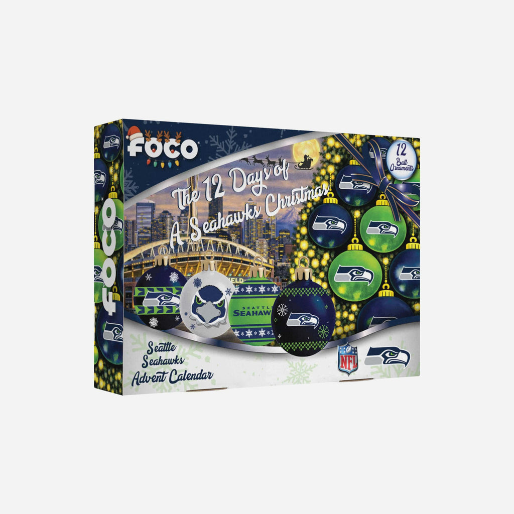 Seattle Seahawks Ornament Set Advent Calendar FOCO - FOCO.com