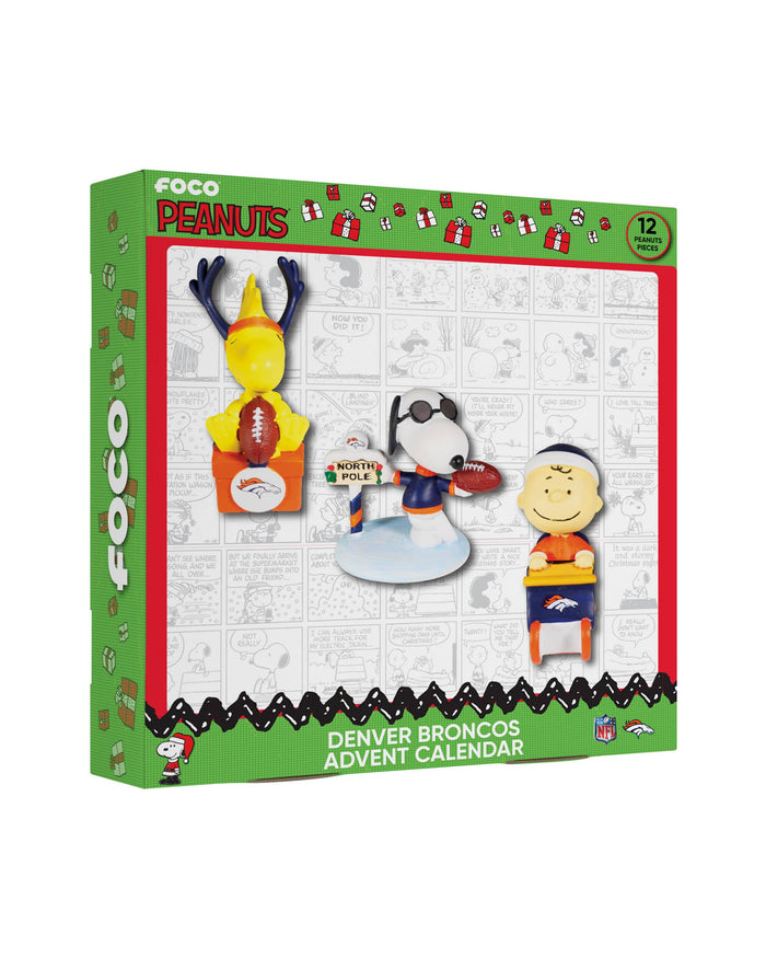 Denver Broncos Peanuts Bobblehead Advent Calendar FOCO - FOCO.com
