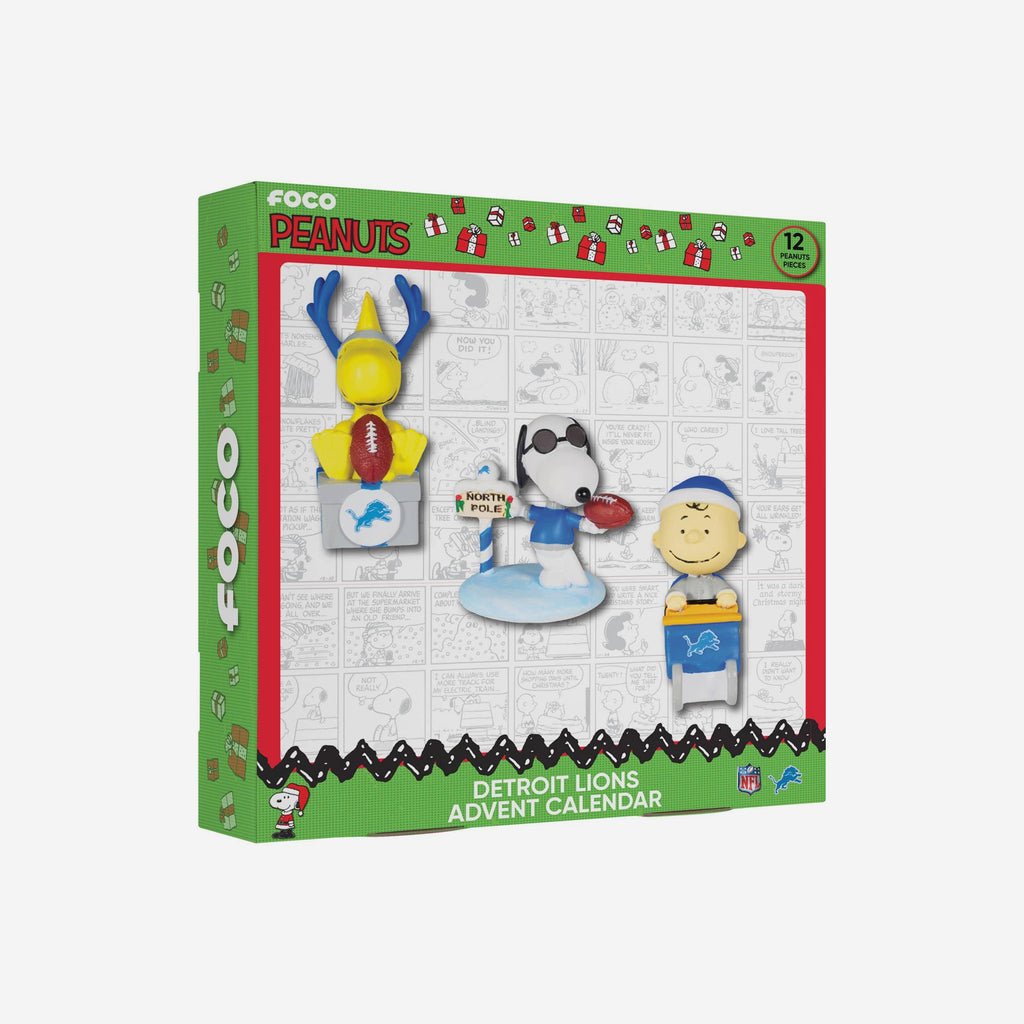 Detroit Lions Peanuts Bobblehead Advent Calendar FOCO - FOCO.com