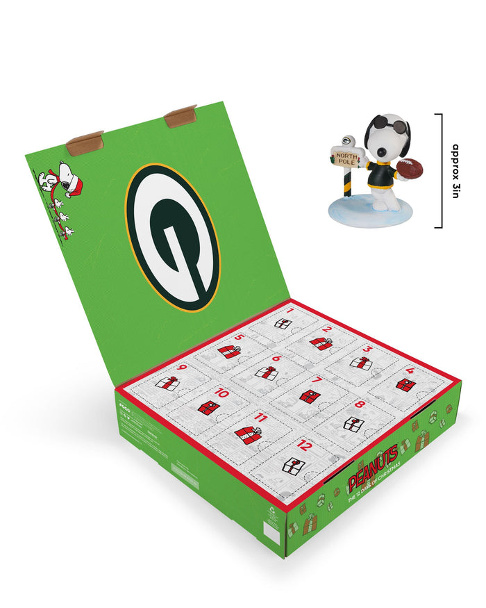 Green Bay Packers Peanuts Bobblehead Advent Calendar FOCO - FOCO.com