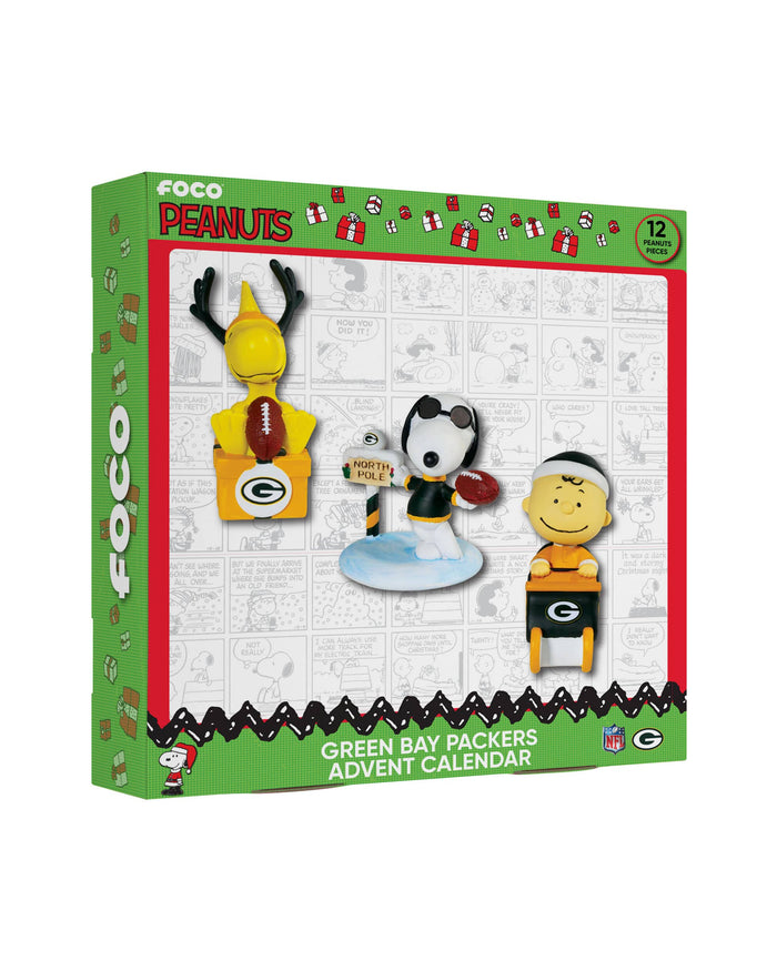 Green Bay Packers Peanuts Bobblehead Advent Calendar FOCO - FOCO.com