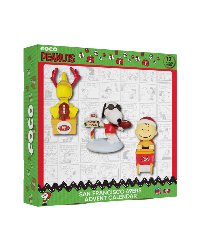 San Francisco 49ers Peanuts Bobblehead Advent Calendar FOCO - FOCO.com