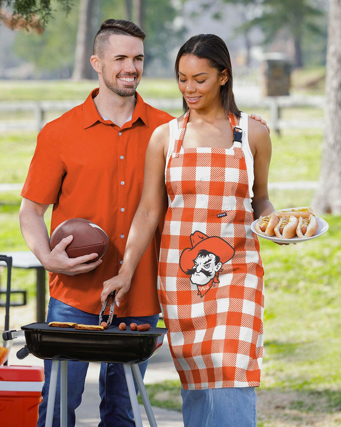 Oklahoma State Cowboys Plaid Apron FOCO - FOCO.com