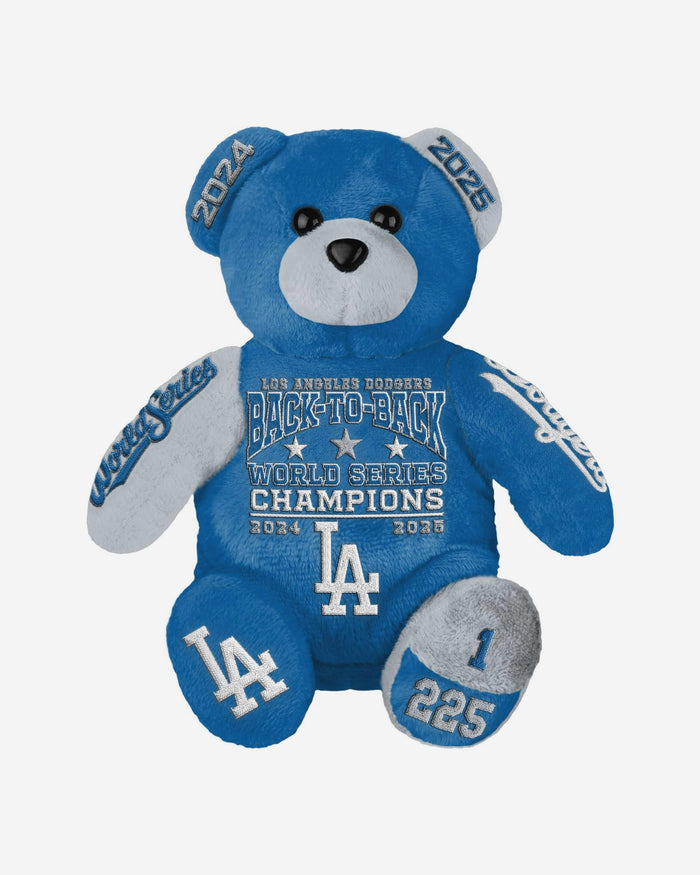 Clayton Kershaw Los Angeles Dodgers 2025 Back To Back World Series Champions Player Embroidered Bear FOCO - FOCO.com