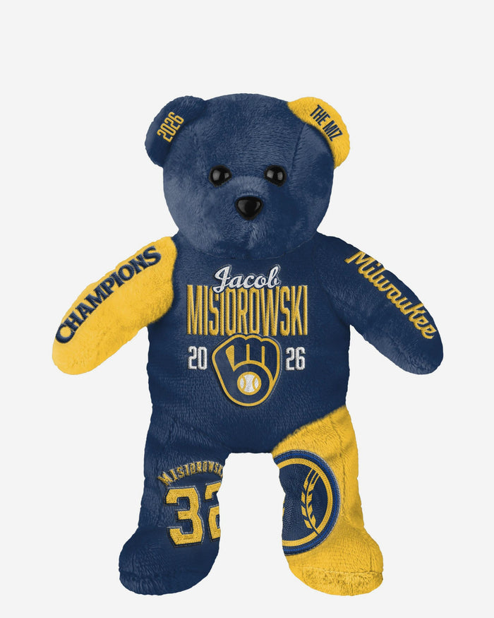 Jacob Misiorowski Milwaukee Brewers 2026 World Series Champions Player Embroidered Bear FOCO - FOCO.com