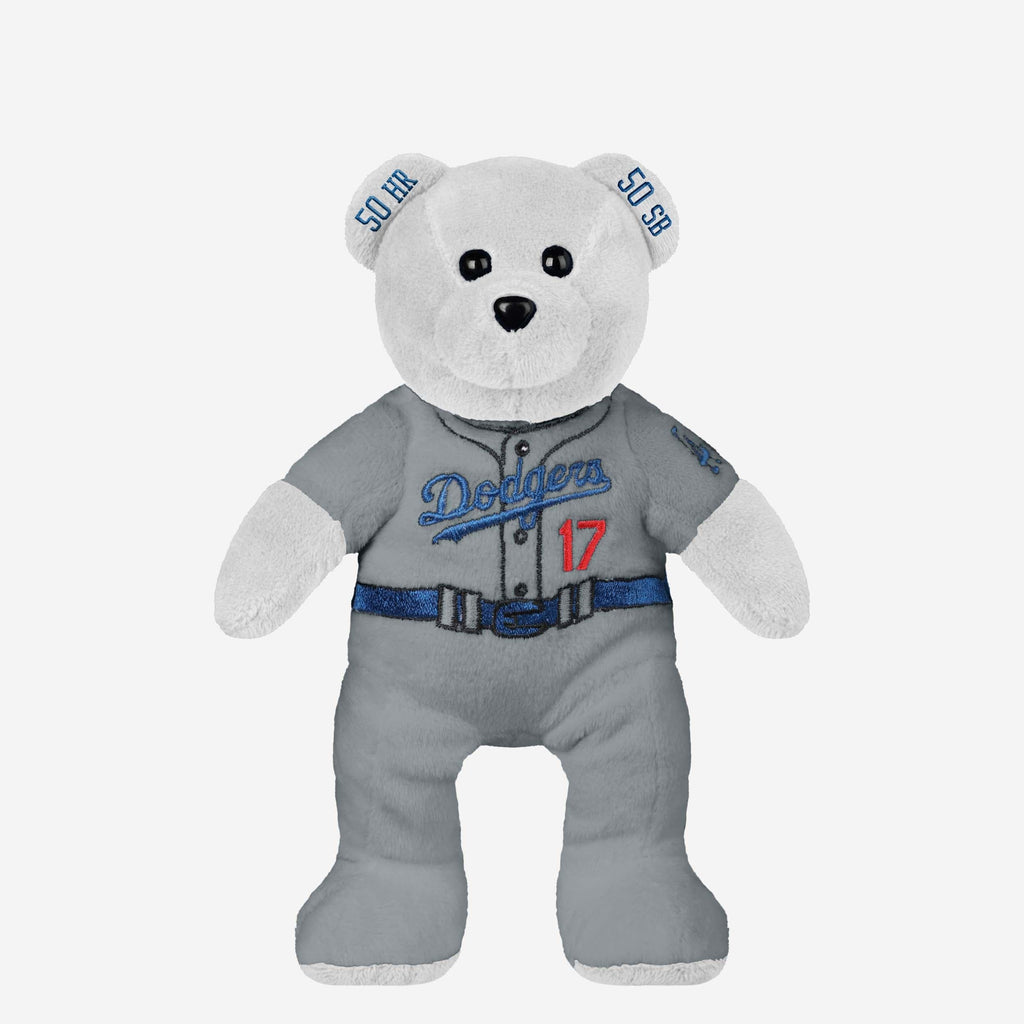 Shohei Ohtani Los Angeles Dodgers 50 Home Runs & 50 Stolen Bases White Team Beans Player Embroidered Bear FOCO - FOCO.com