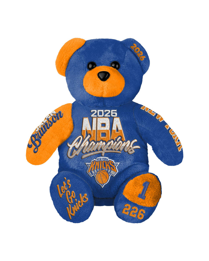 Jalen Brunson New York Knicks 2026 NBA Champions Team Beans Embroidered Player Bear FOCO - FOCO.com