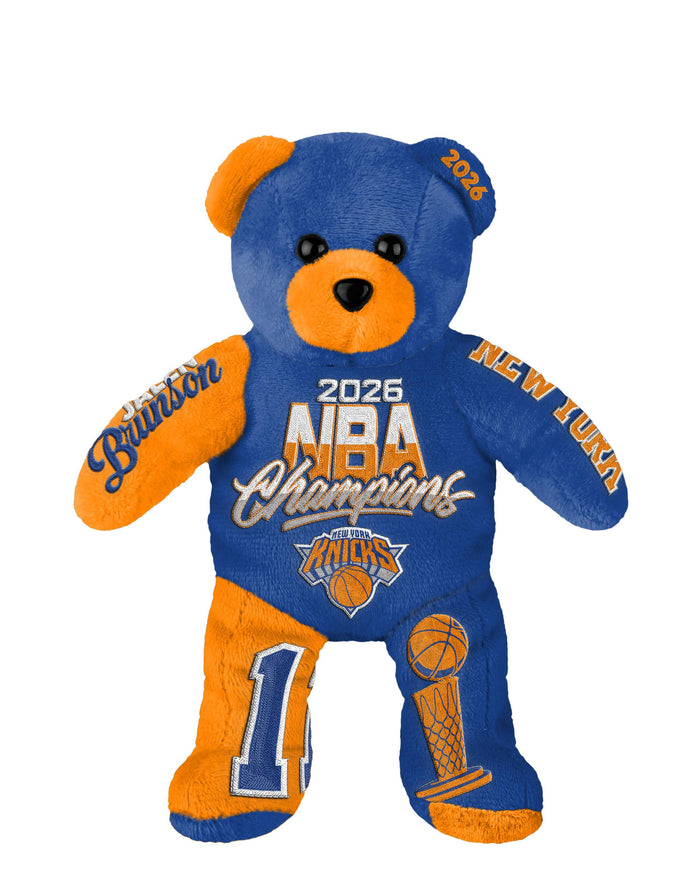 Jalen Brunson New York Knicks 2026 NBA Champions Team Beans Embroidered Player Bear FOCO - FOCO.com