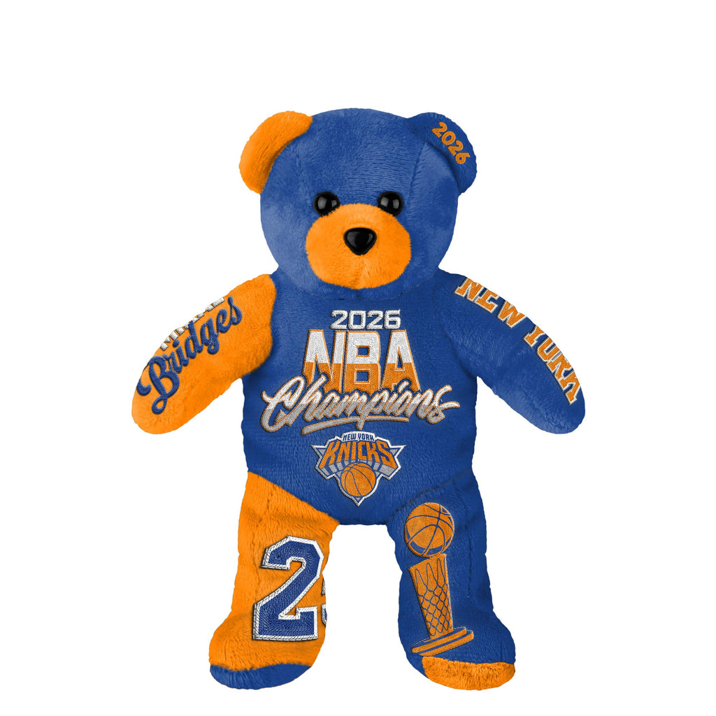 Mikal Bridges New York Knicks 2026 NBA Champions Team Beans Embroidered Player Bear FOCO - FOCO.com
