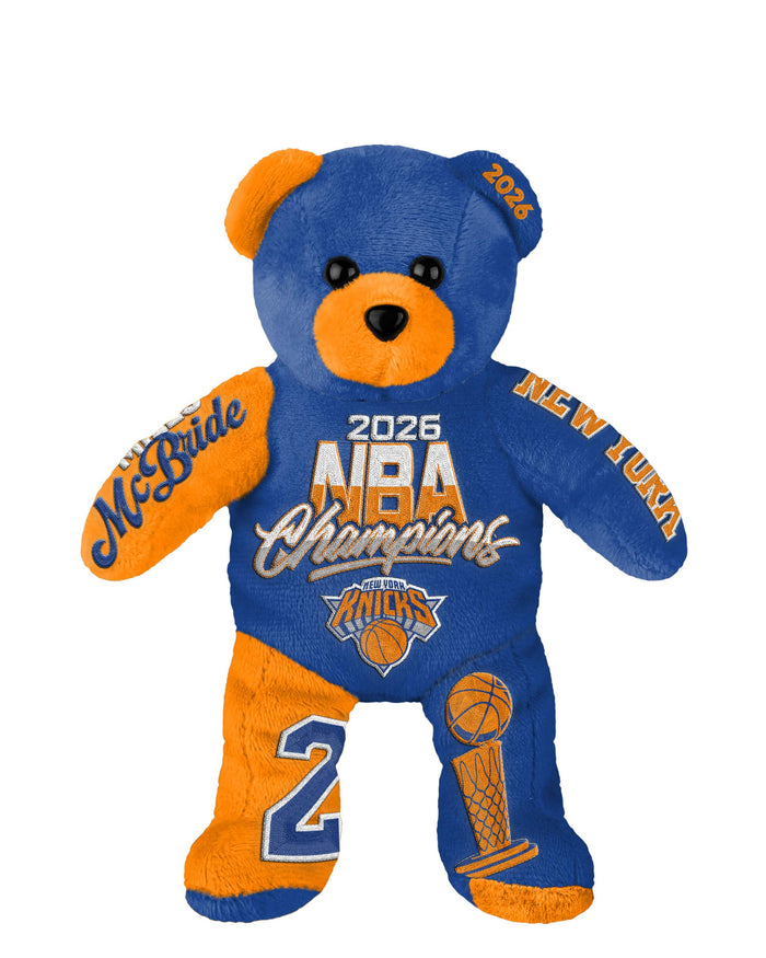 Miles McBride New York Knicks 2026 NBA Champions Team Beans Embroidered Player Bear FOCO - FOCO.com