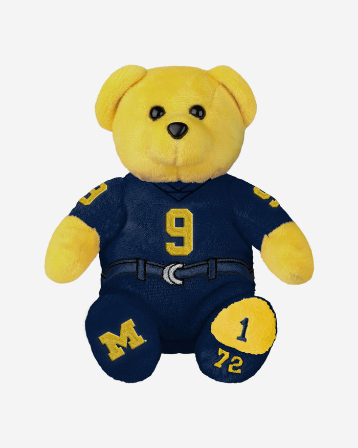JJ McCarthy Michigan Wolverines 2023 Football National Champions Team Beans Embroidered Player Bear FOCO - FOCO.com