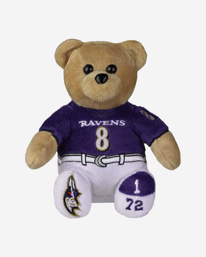 Lamar Jackson Baltimore Ravens Team Beans Embroidered Player Bear FOCO - FOCO.com