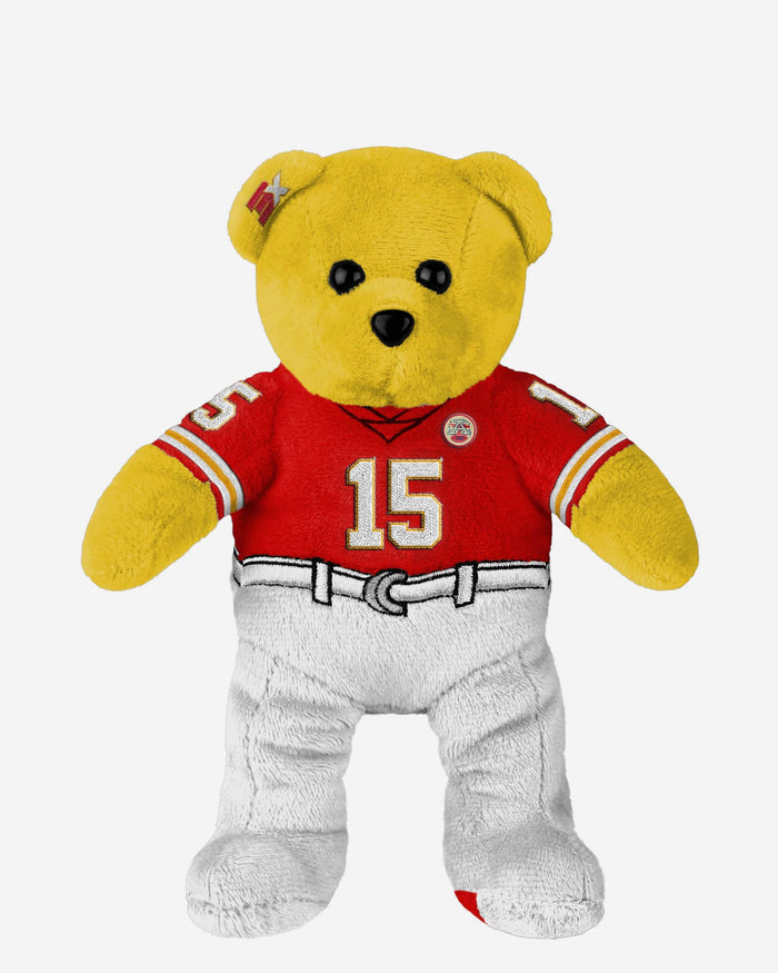 Patrick Mahomes Kansas City Chiefs 3x Super Bowl LVIII Champions Team Beans Embroidered Player Bear FOCO - FOCO.com