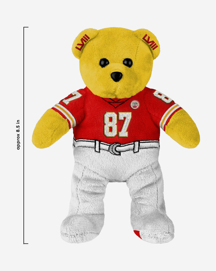 Travis Kelce Kansas City Chiefs Super Bowl LVIII Champions Team Beans Embroidered Player Bear FOCO - FOCO.com