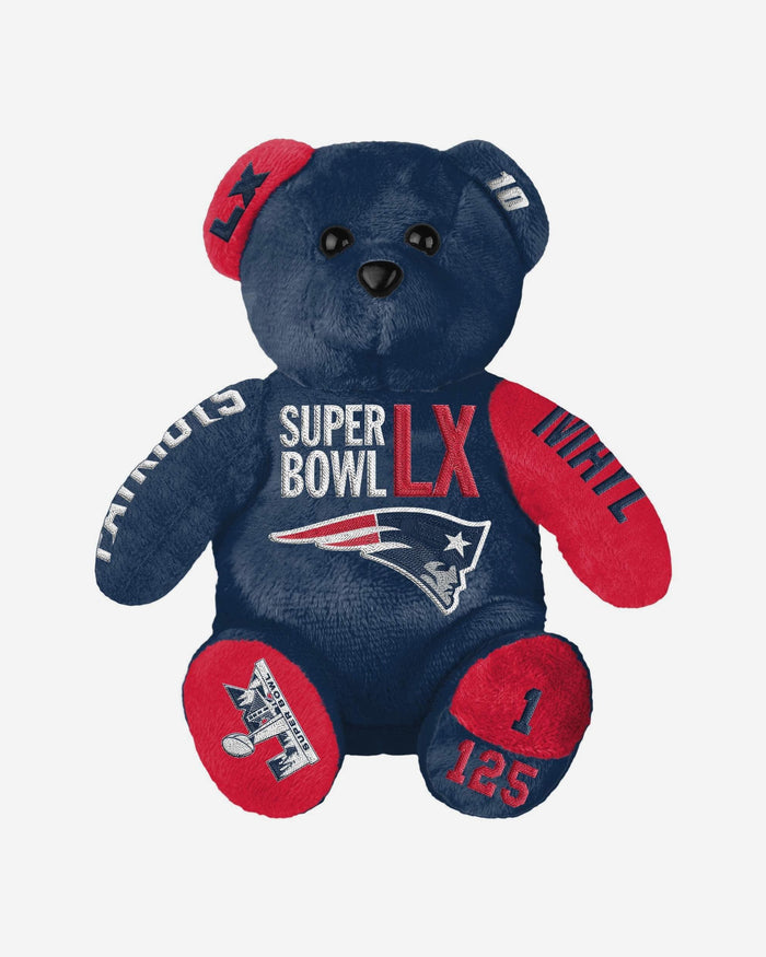 Drake Maye New England Patriots AFC Champions Super Bowl LX Bound Team Beans Embroidered Player Bear FOCO - FOCO.com