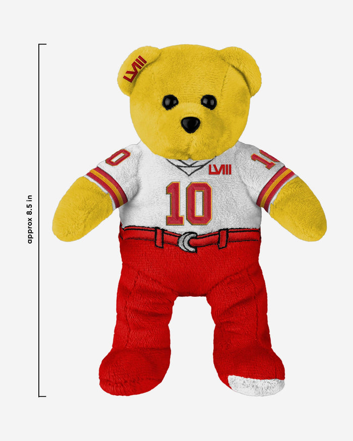 Isiah Pacheco Kansas City Chiefs Super Bowl LVIII White Uniform Team Beans Embroidered Player Bear FOCO - FOCO.com