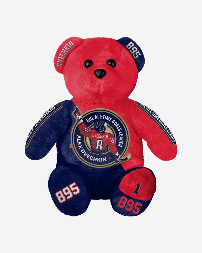 Alex Ovechkin Washington Capitals NHL All-Time Goals Leader Team Beans Embroidered Bear FOCO - FOCO.com