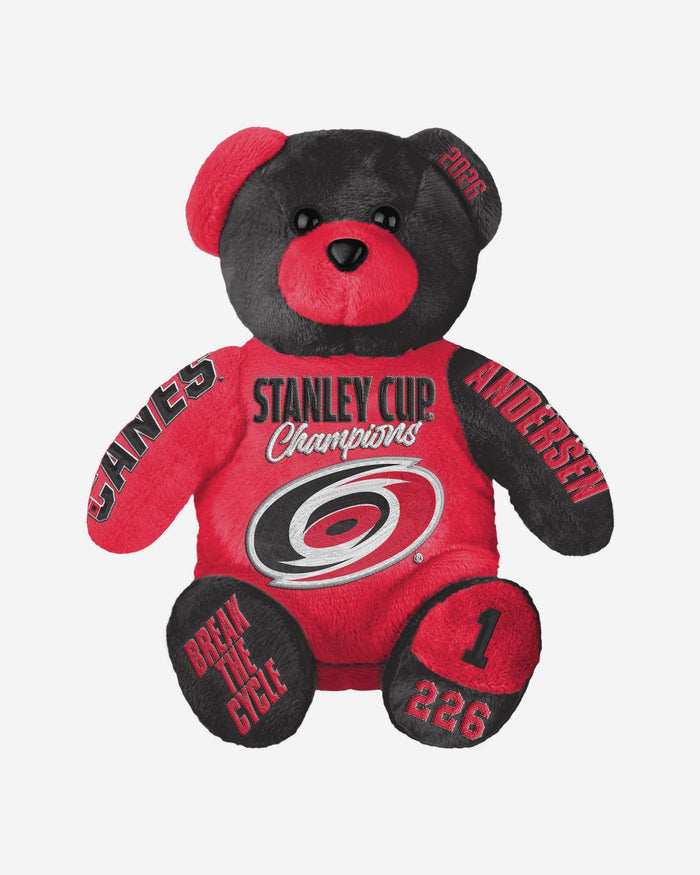 Frederik Andersen Carolina Hurricanes 2026 Stanley Cup Champions Team Beans Embroidered Player Bear FOCO - FOCO.com