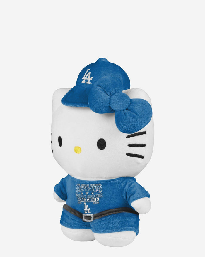 Los Angeles Dodgers 2025 Back To Back World Series Champions Team Color Plush Jersey Hello Kitty FOCO - FOCO.com