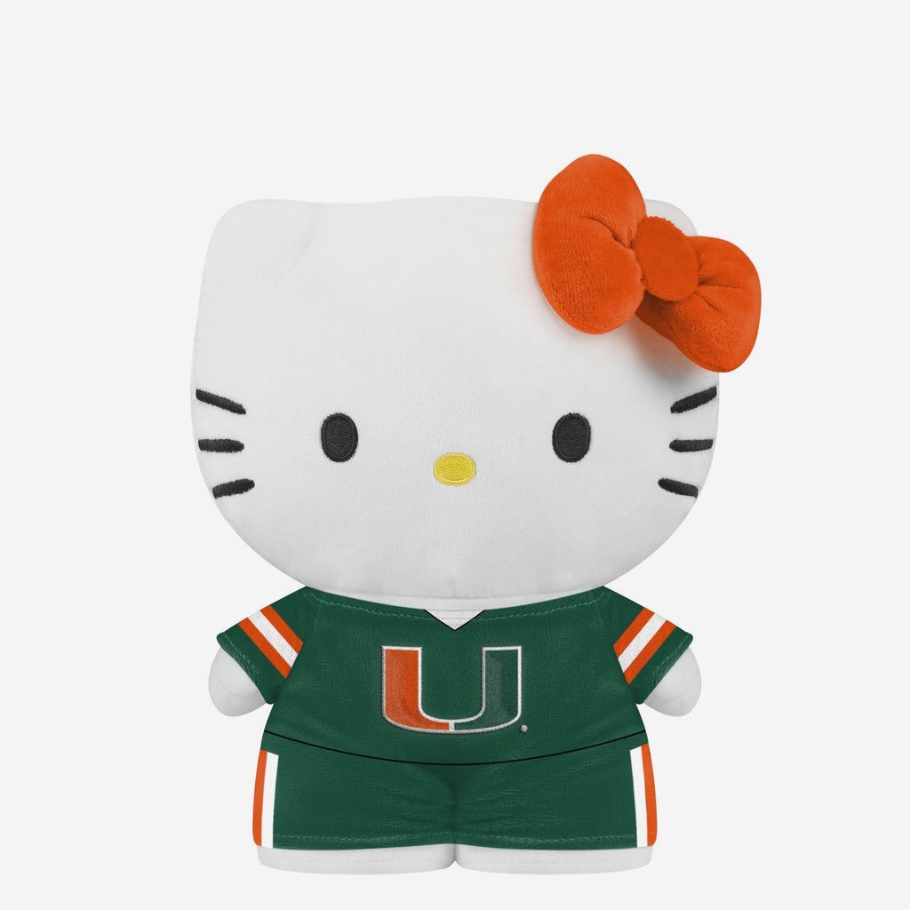 Miami Hurricanes Team Color Bow Hello Kitty® Jersey Plush FOCO - FOCO.com