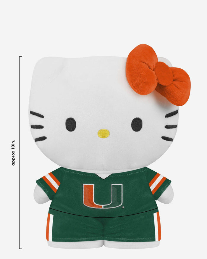 Miami Hurricanes Team Color Bow Hello Kitty® Jersey Plush FOCO - FOCO.com