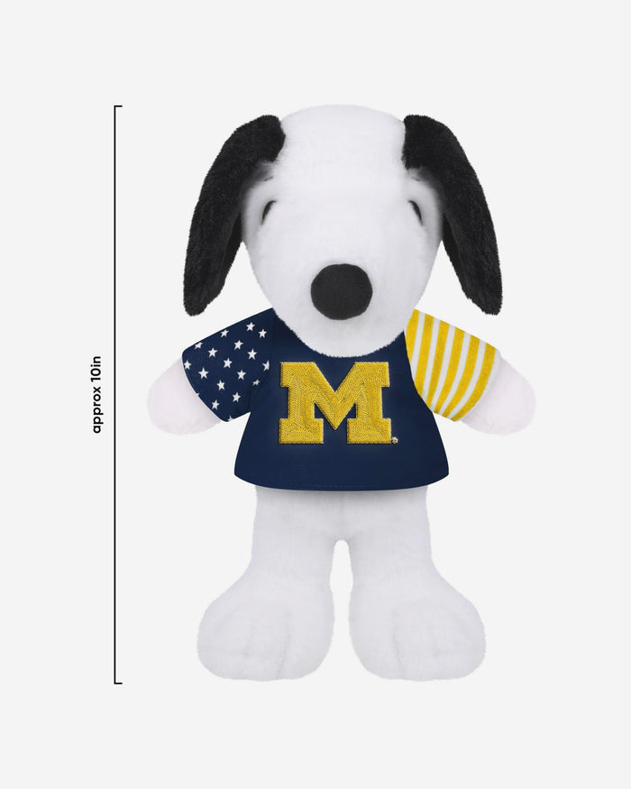 Michigan Wolverines USA Flag Snoopy Peanuts Team Jersey Plush FOCO - FOCO.com