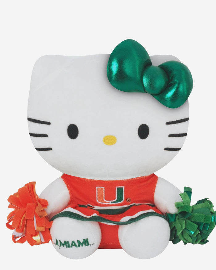 Miami Hurricanes Metallic Bow Hello Kitty® Cheerleader Plush FOCO - FOCO.com
