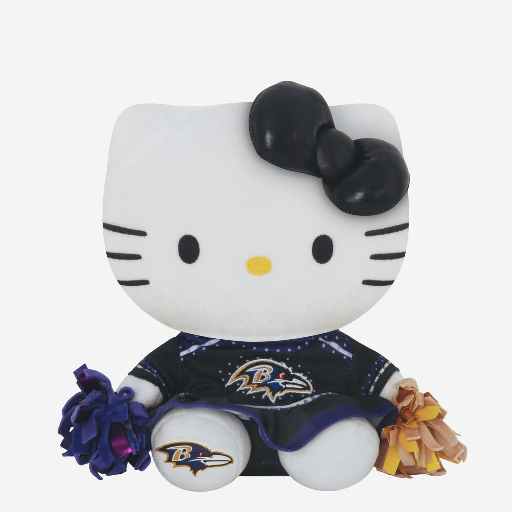 Baltimore Ravens Metallic Bow Hello Kitty® Cheerleader Plush FOCO - FOCO.com